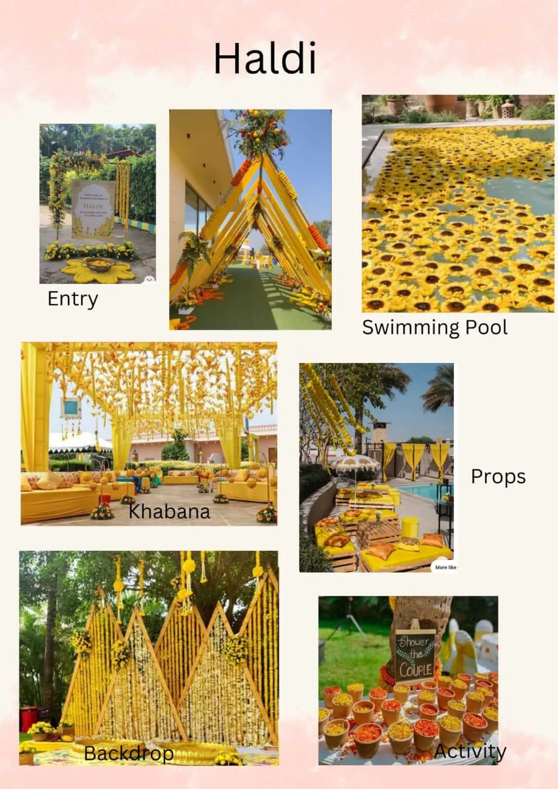 Haldi ceremony decor delhi ncr by Desiring Event Planners